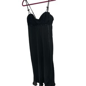 Intima  Bella Donna XL Black‎ Sheer Nightgown Lace Adjustable Bra